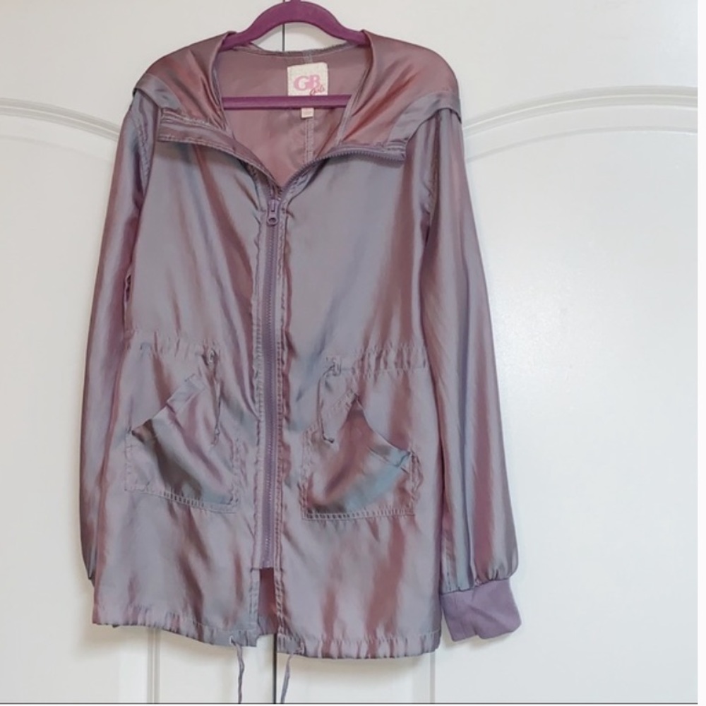 Gianni Bini Purple Metallic Windbreaker Jacket